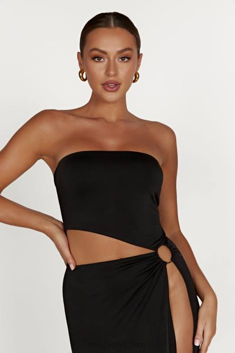 Giada strapless maxi-jurk met o-ring Meshki zwart N4JN741 kleding