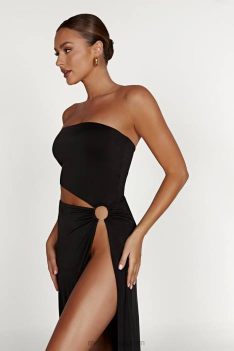 Giada strapless maxi-jurk met o-ring Meshki zwart N4JN741 kleding
