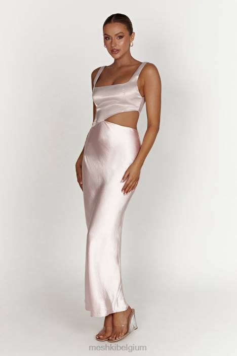 Gianna tweekleurige maxi-jurk met uitgesneden pijpen Meshki roze blos N4JN466 kleding