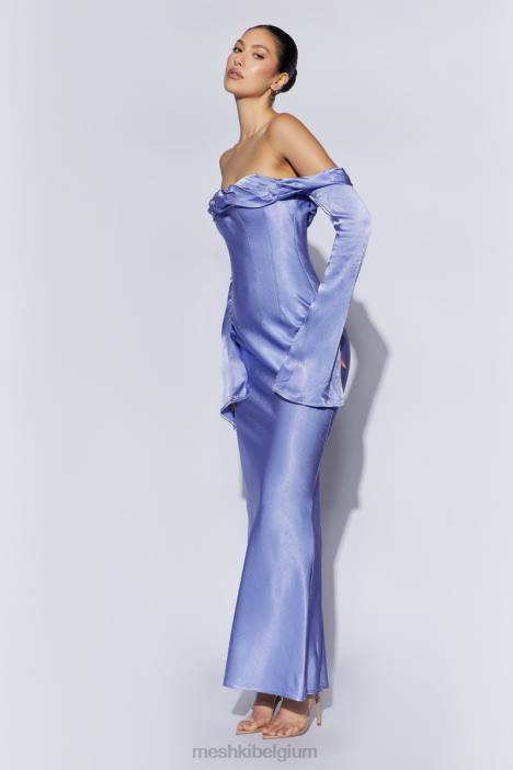 Giselle maxi-jurk met blote schouder en gedrapeerde hals Meshki lavendel N4JN357 kleding