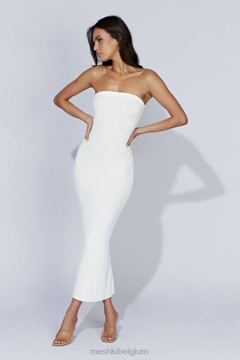 Imani strapless gebreide maxi-jurk Meshki wit N4JN632 kleding