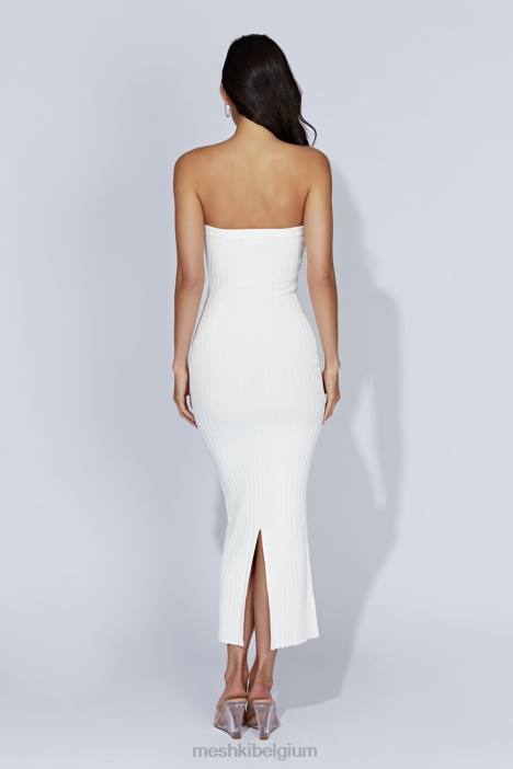 Imani strapless gebreide maxi-jurk Meshki wit N4JN632 kleding