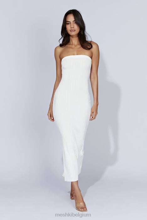 Imani strapless gebreide maxi-jurk Meshki wit N4JN632 kleding