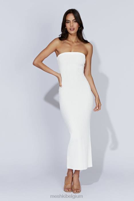 Imani strapless gebreide maxi-jurk Meshki wit N4JN632 kleding