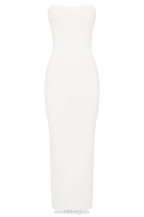 Imani strapless gebreide maxi-jurk Meshki wit N4JN632 kleding