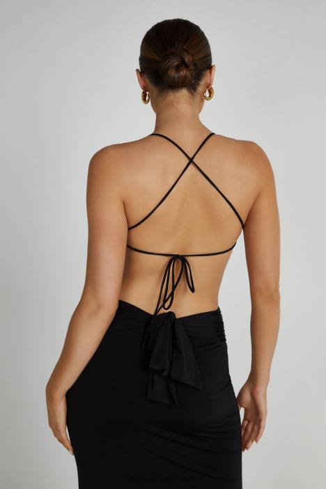 Indiana soepelvallende maxi-jurk Meshki zwart N4JN296 kleding