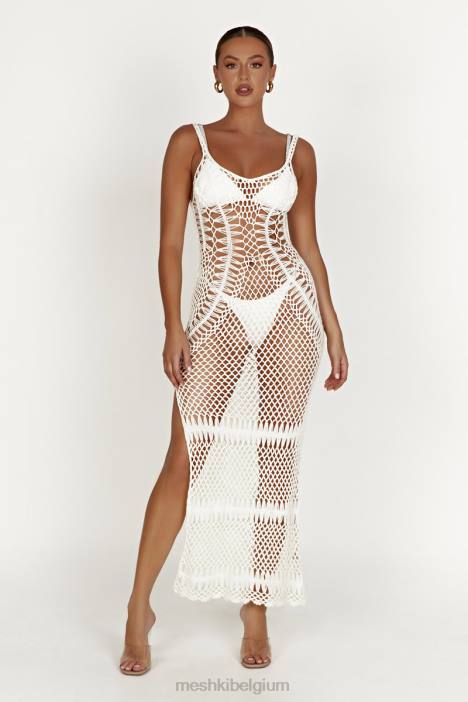 Josephine gehaakte maxi-jurk Meshki wit N4JN432 kleding