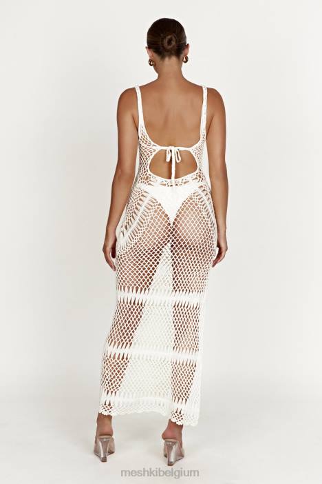 Josephine gehaakte maxi-jurk Meshki wit N4JN432 kleding