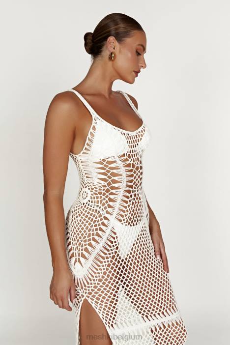 Josephine gehaakte maxi-jurk Meshki wit N4JN432 kleding