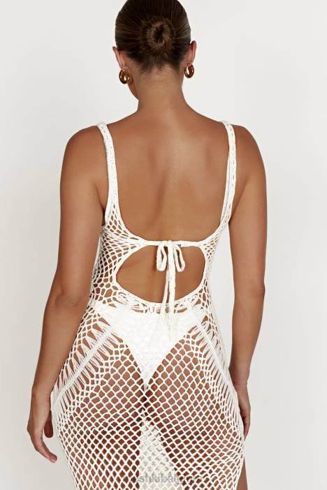 Josephine gehaakte maxi-jurk Meshki wit N4JN432 kleding