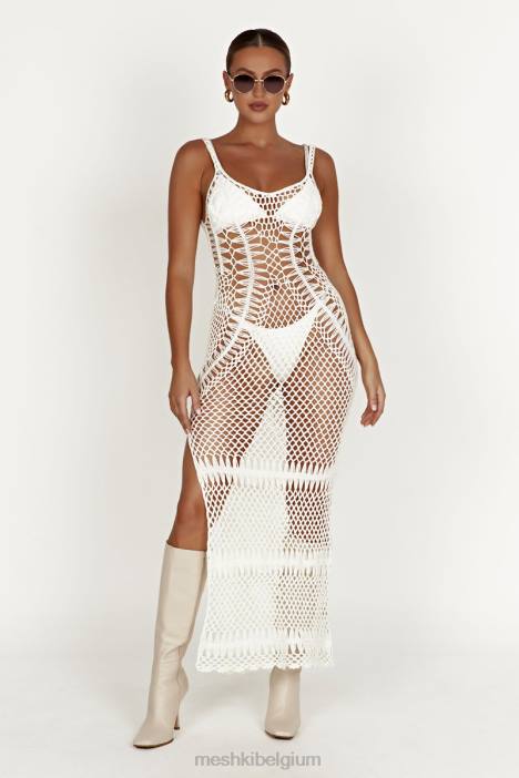 Josephine gehaakte maxi-jurk Meshki wit N4JN432 kleding
