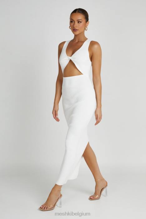Kaesha gebreide maxi-jurk Meshki wit N4JN227 kleding