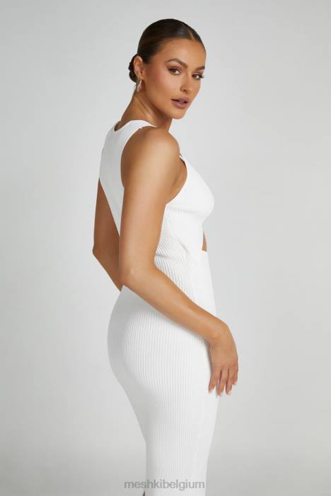 Kaesha gebreide maxi-jurk Meshki wit N4JN227 kleding