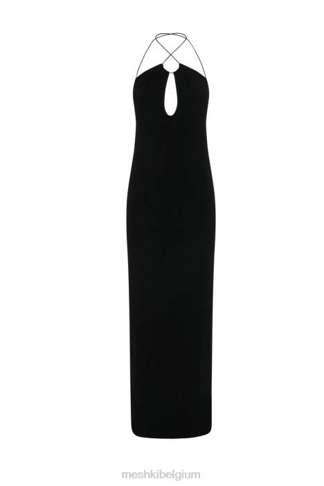 Kirsty maxi-jurk met bandjes en cirkeluitsnijding Meshki zwart N4JN452 kleding