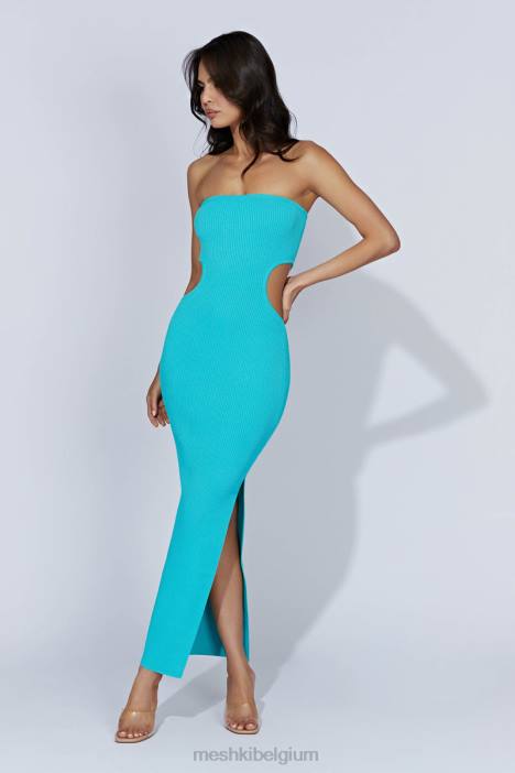 Kori gebreide bandeau maxi-jurk Meshki aquamarijn N4JN675 kleding