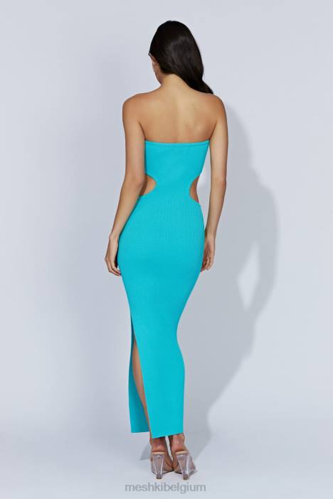Kori gebreide bandeau maxi-jurk Meshki aquamarijn N4JN675 kleding