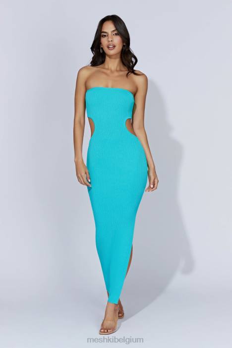 Kori gebreide bandeau maxi-jurk Meshki aquamarijn N4JN675 kleding