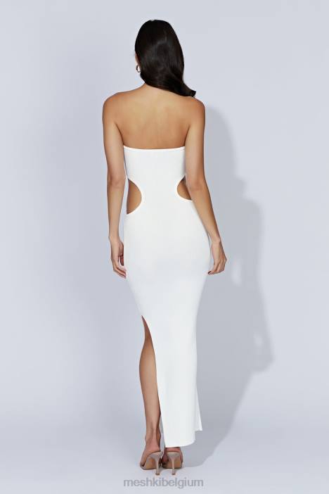 Kori gebreide bandeau maxi-jurk Meshki wit N4JN668 kleding