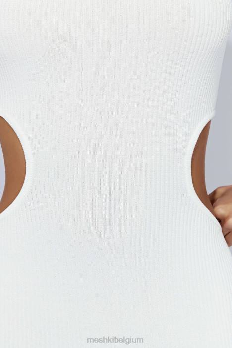 Kori gebreide bandeau maxi-jurk Meshki wit N4JN668 kleding