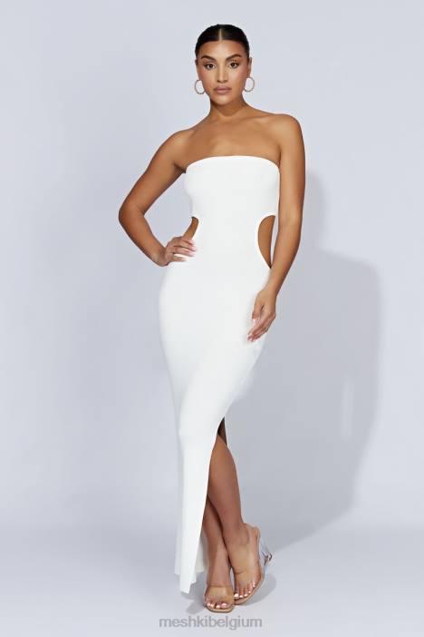Kori gebreide bandeau maxi-jurk Meshki wit N4JN668 kleding