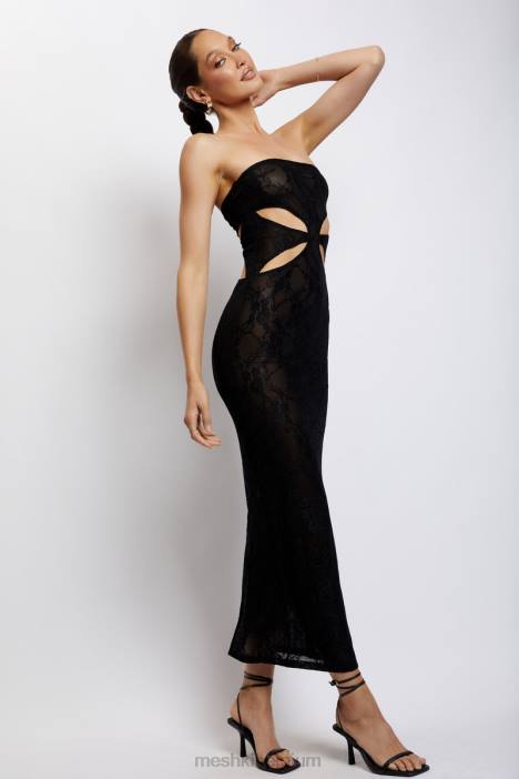 Krista uitgesneden bandeau maxi-jurk Meshki zwart N4JN722 kleding