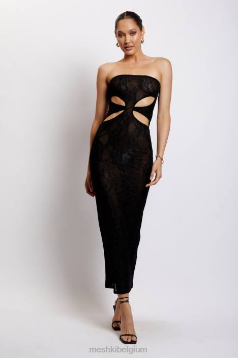 Krista uitgesneden bandeau maxi-jurk Meshki zwart N4JN722 kleding