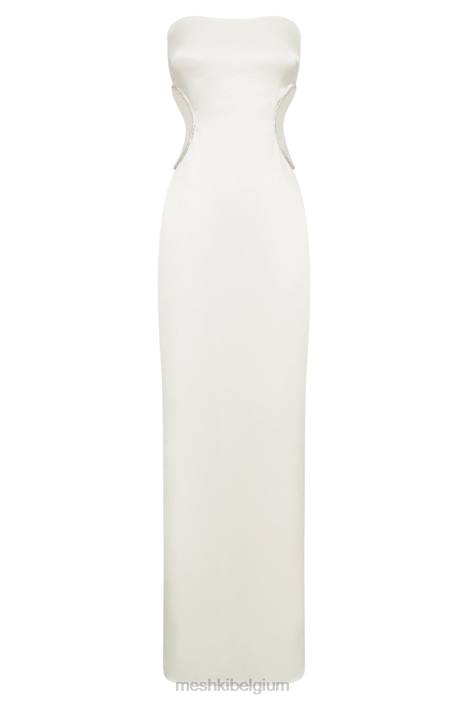 Lawry maxi-jurk met uitgesneden diamanten Meshki wit N4JN689 kleding
