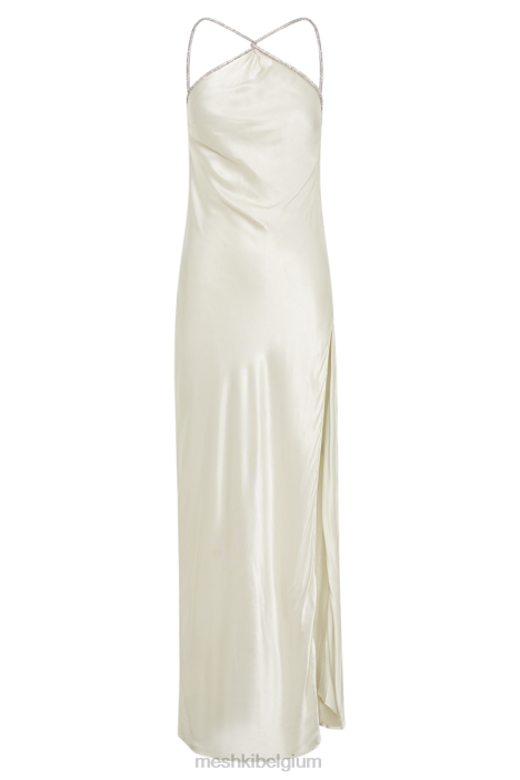 Louise maxi-jurk van touw met diamanten Meshki ivoor N4JN36 kleding