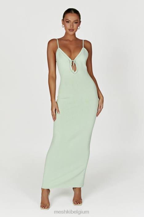 Maia pointelle gebreide maxi-jurk Meshki pistache groen N4JN249 kleding