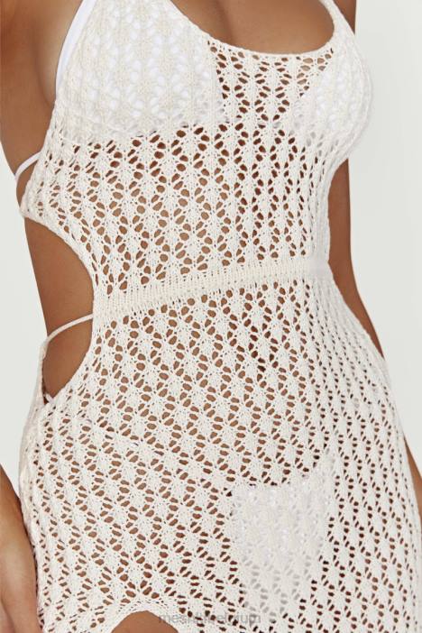 Malia uitgesneden gehaakte maxi-jurk Meshki room N4JN698 kleding