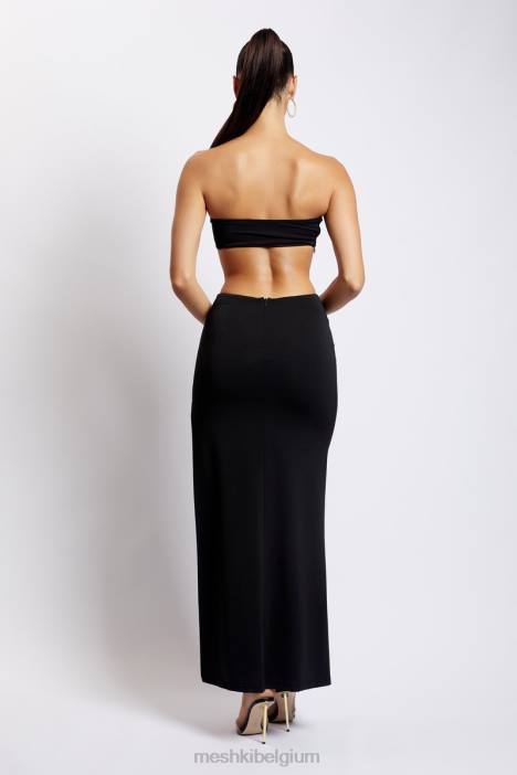 Marissa strapless maxi-jurk met tailleband Meshki zwart N4JN648 kleding