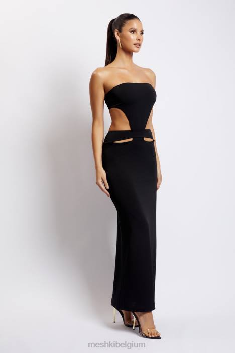 Marissa strapless maxi-jurk met tailleband Meshki zwart N4JN648 kleding