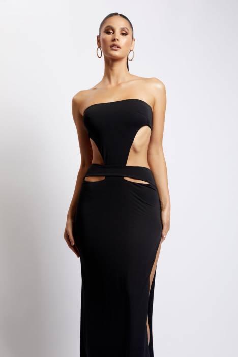 Marissa strapless maxi-jurk met tailleband Meshki zwart N4JN648 kleding