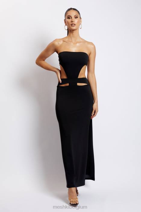 Marissa strapless maxi-jurk met tailleband Meshki zwart N4JN648 kleding