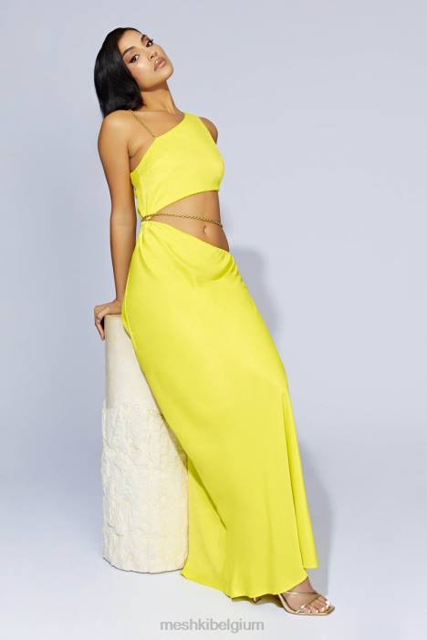 Maxi-jurk met clementine-keten Meshki fris groen N4JN652 kleding