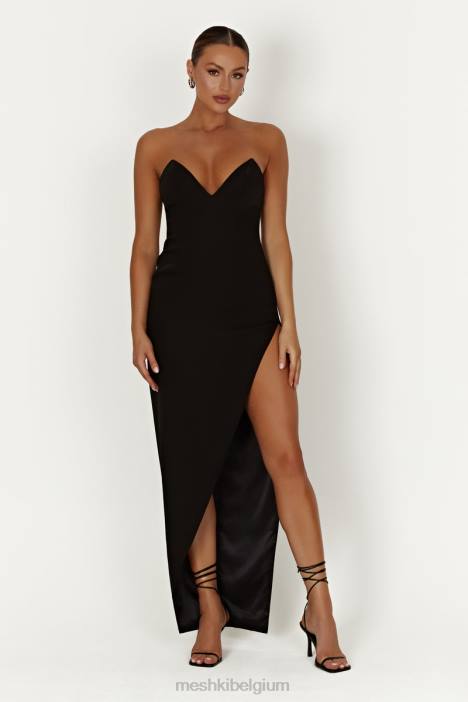 Natasha puntige maxi-jurk met korset Meshki zwart N4JN269 kleding