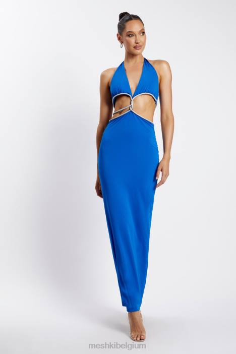 Nicha maxi-jurk met uitgesneden diamanten Meshki kobalt blauw N4JN701 kleding