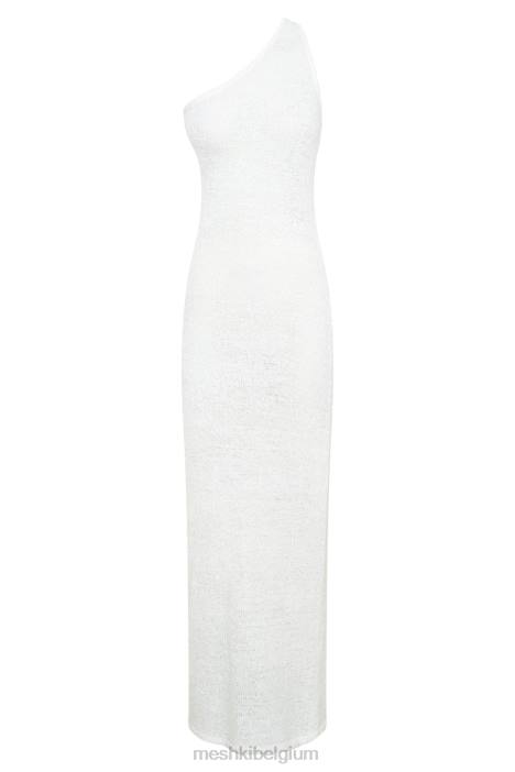 Paisley gebreide maxi-jurk met één schouder Meshki wit N4JN186 kleding