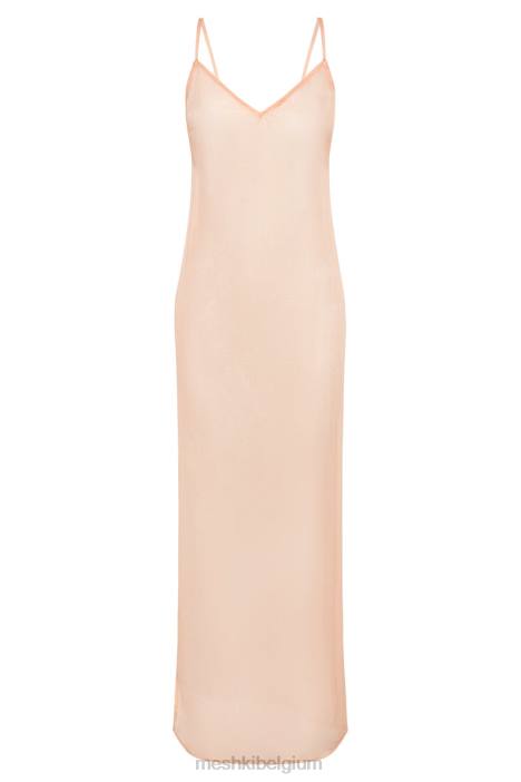 Phoebe doorzichtige iriserende maxi-jurk Meshki perzik N4JN578 kleding