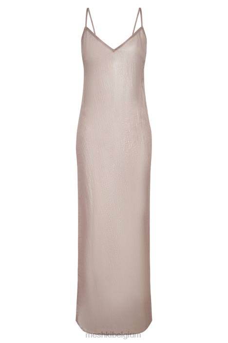 Phoebe doorzichtige iriserende maxi-jurk Meshki taupe N4JN572 kleding