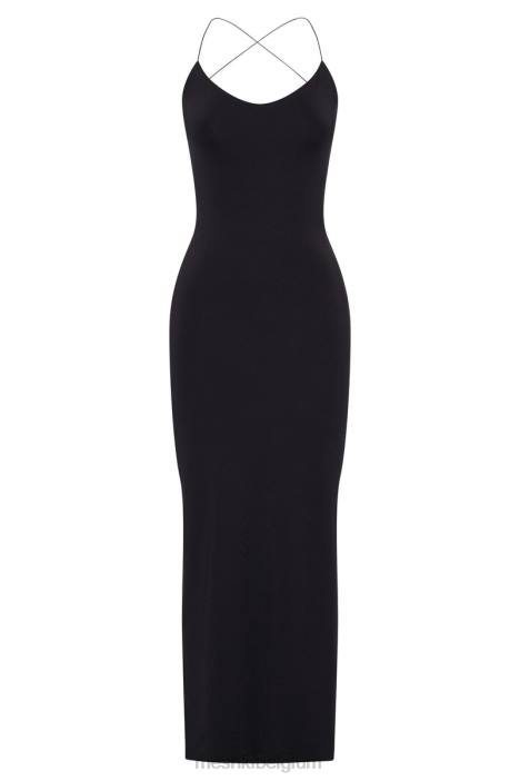 Sabine maxi-jurk zonder rug Meshki zwart N4JN245 kleding