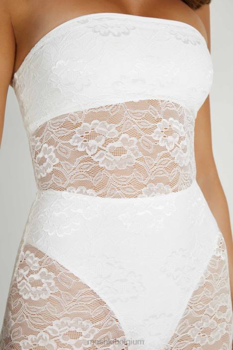 Sasha strapless maxi-jurk Meshki wit N4JN295 kleding