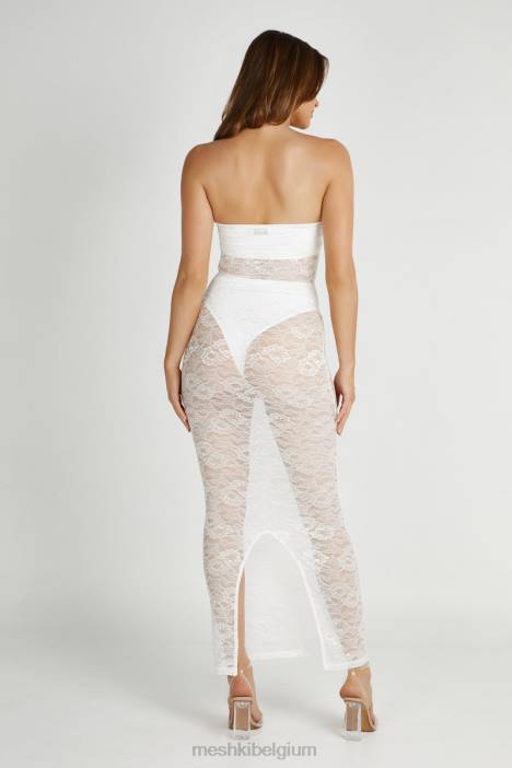 Sasha strapless maxi-jurk Meshki wit N4JN295 kleding