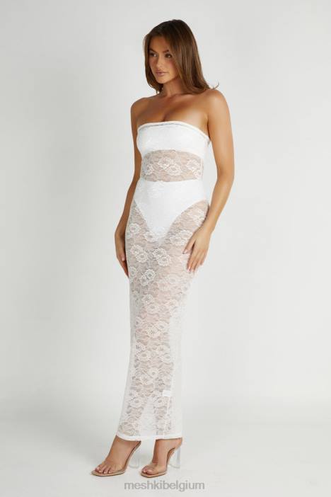 Sasha strapless maxi-jurk Meshki wit N4JN295 kleding