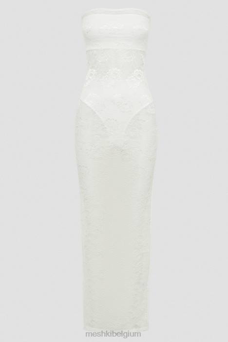 Sasha strapless maxi-jurk Meshki wit N4JN295 kleding