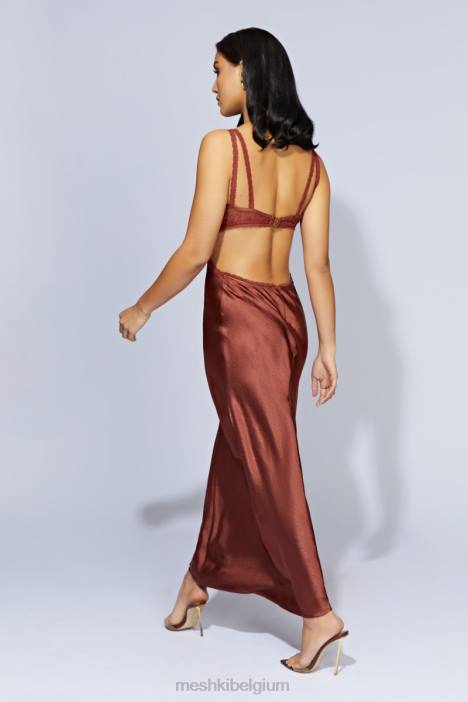 Seraphine kanten maxi-jurk Meshki kersen chocolade N4JN696 kleding