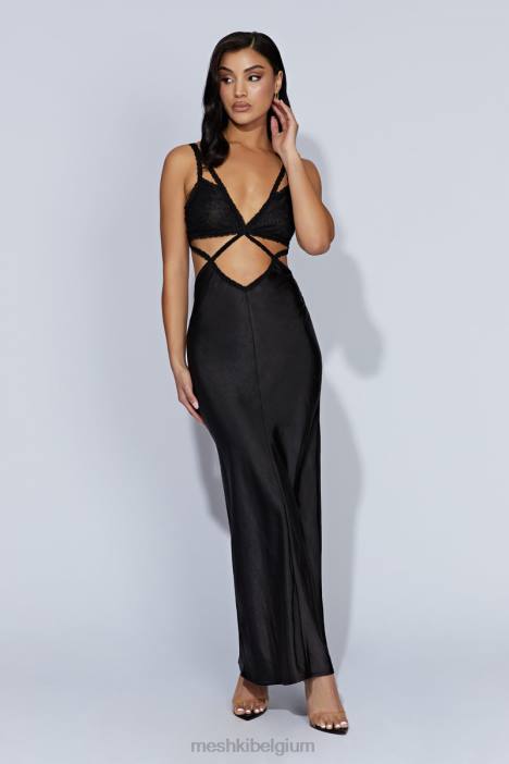 Seraphine kanten maxi-jurk Meshki zwart N4JN692 kleding