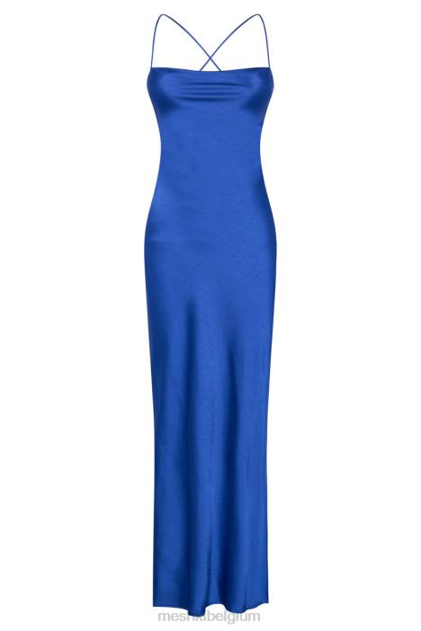 Sydney maxi-jurk met rechte hals Meshki kobalt blauw N4JN204 kleding