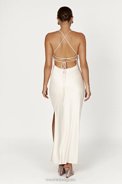 Sydney maxi-jurk met rechte hals Meshki room N4JN177 kleding