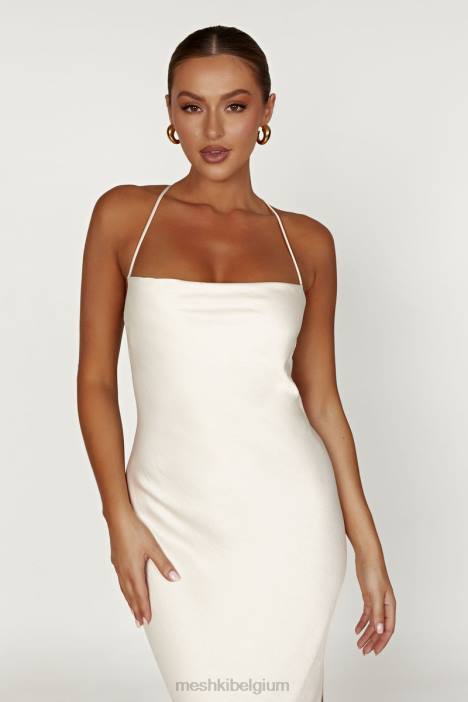 Sydney maxi-jurk met rechte hals Meshki room N4JN177 kleding